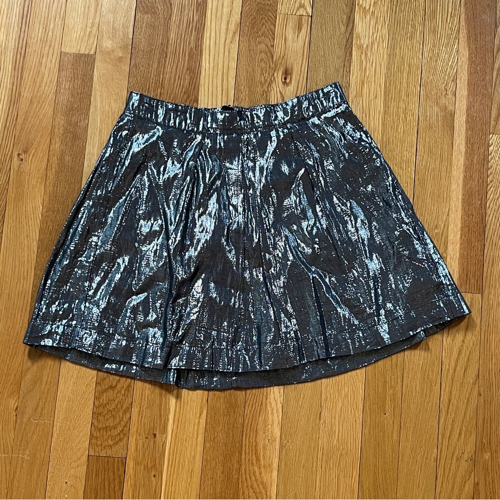 Gap kids Metallic Silver Black A-Line Skirt. Party. Wedding. Girls 16. Like new